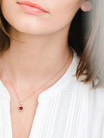 Load image into Gallery viewer, Leanne Necklace (Garnet) - Rose Gold Plated
