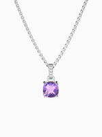 Load image into Gallery viewer, Felicia Necklace (Amethyst) - Rhodium Plated
