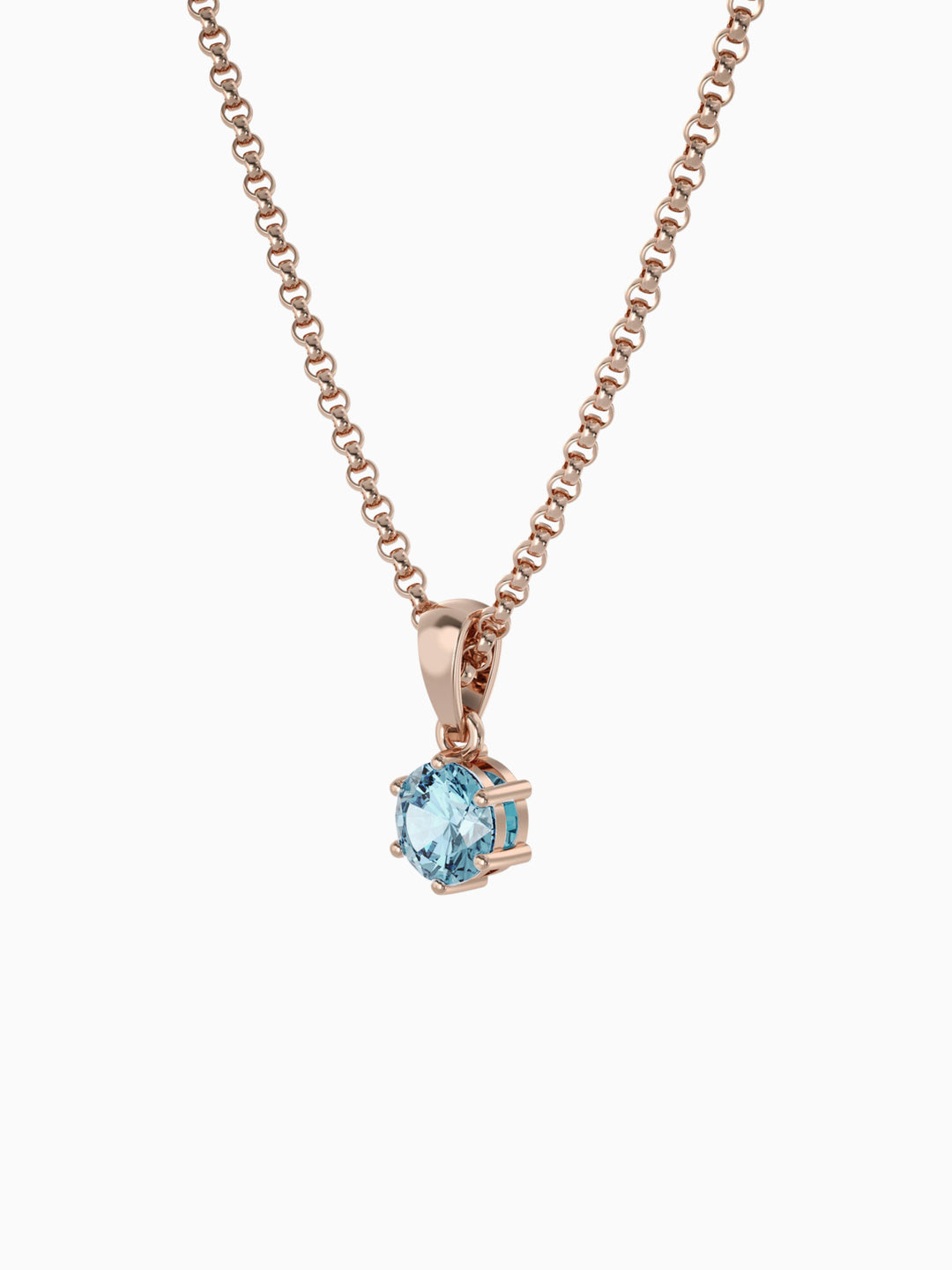 Bianca Necklace (Sky Blue Topaz) - Rose Gold Plated