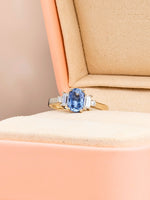 Load image into Gallery viewer, Alaia Ring - Blue Sapphire &amp; Moissanite - 18K Champagne Gold
