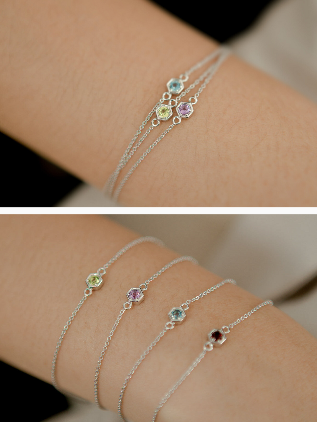 Fleur Bracelet (London Blue Topaz) - Rhodium Plated