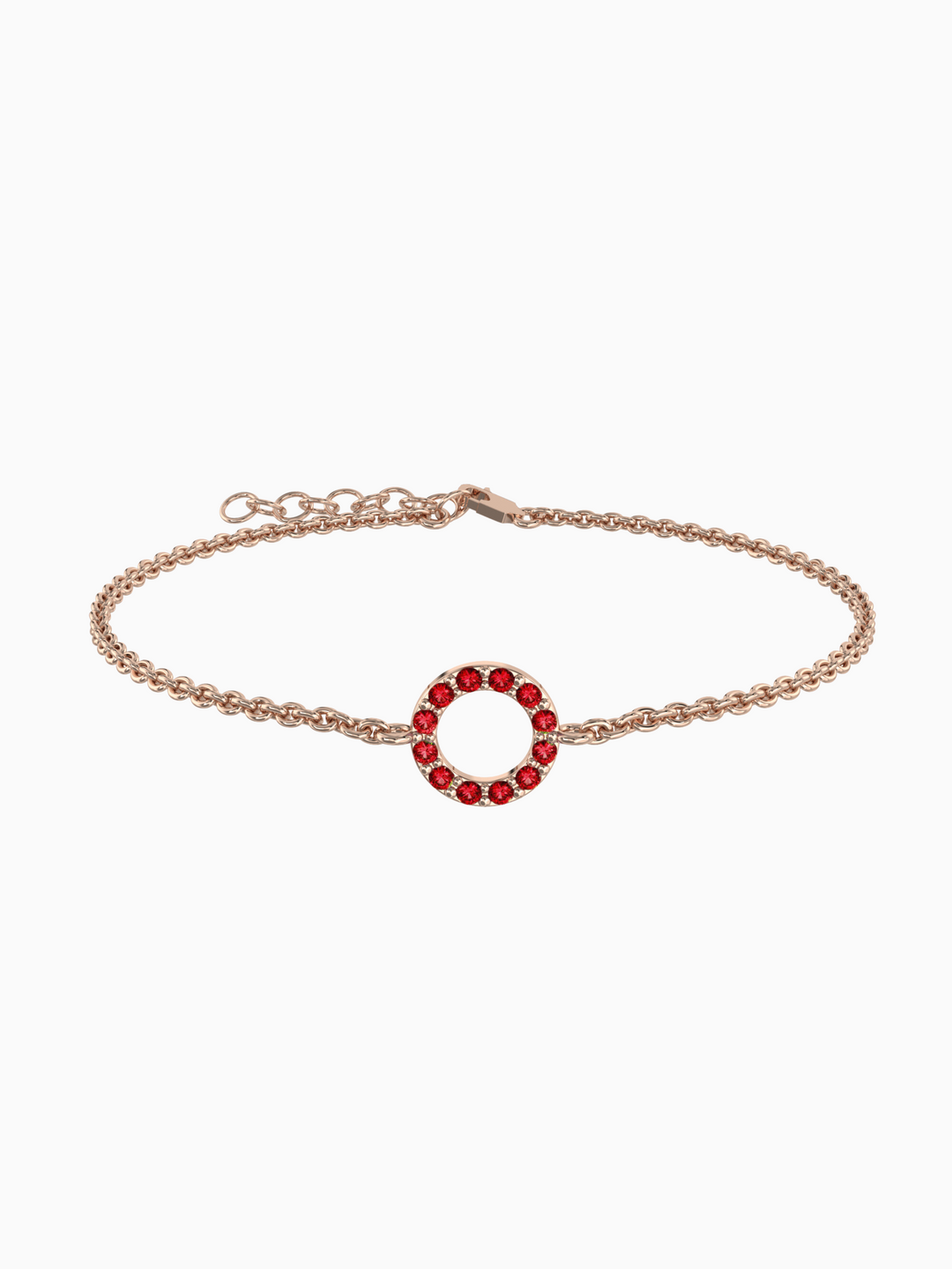 Fiona Bracelet (Garnet) - Rose Gold Plated