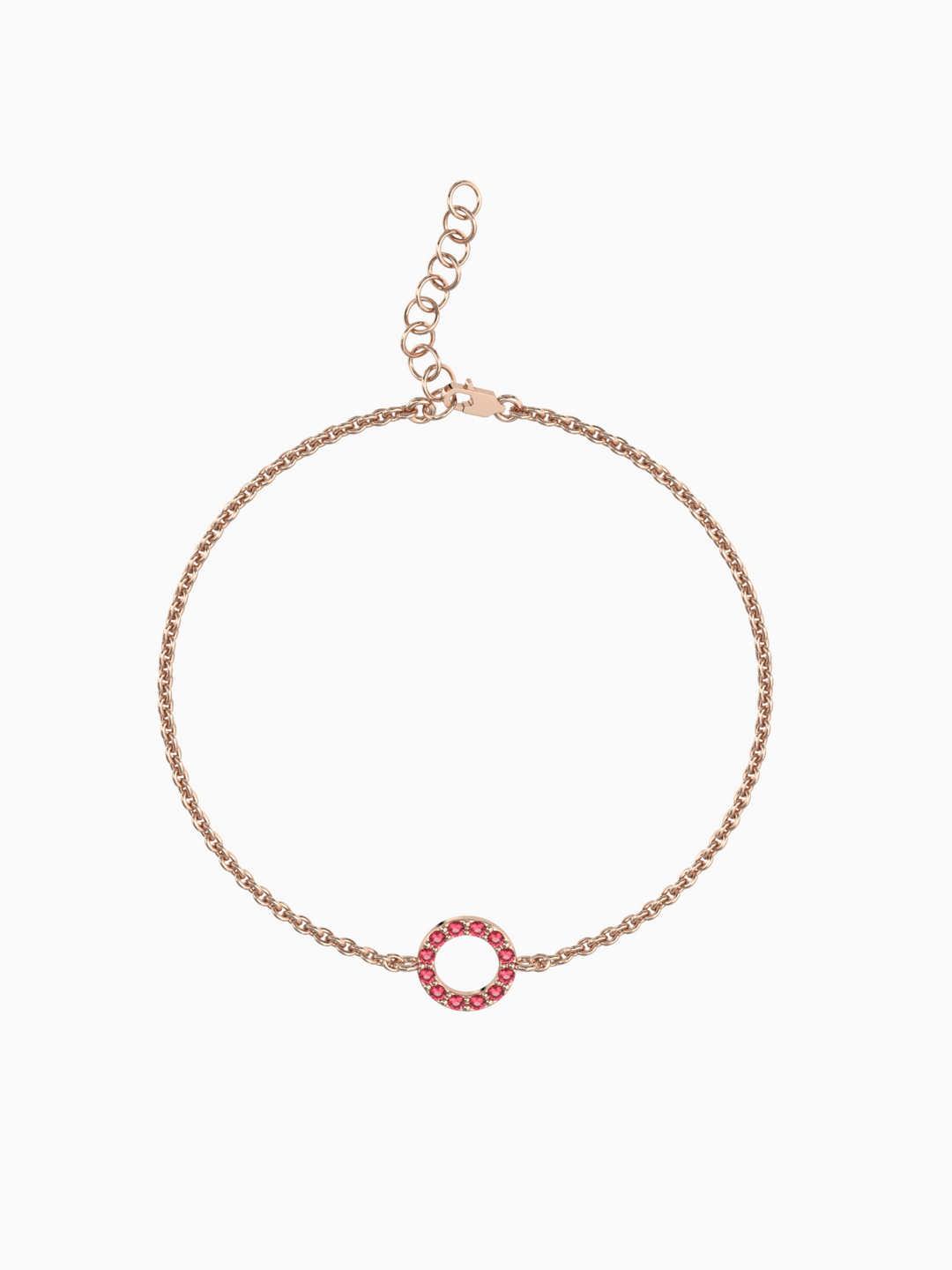 Fiona Bracelet (Garnet) - Rose Gold Plated