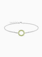 Load image into Gallery viewer, Fiona Bracelet (Peridot) - Rhodium Plated
