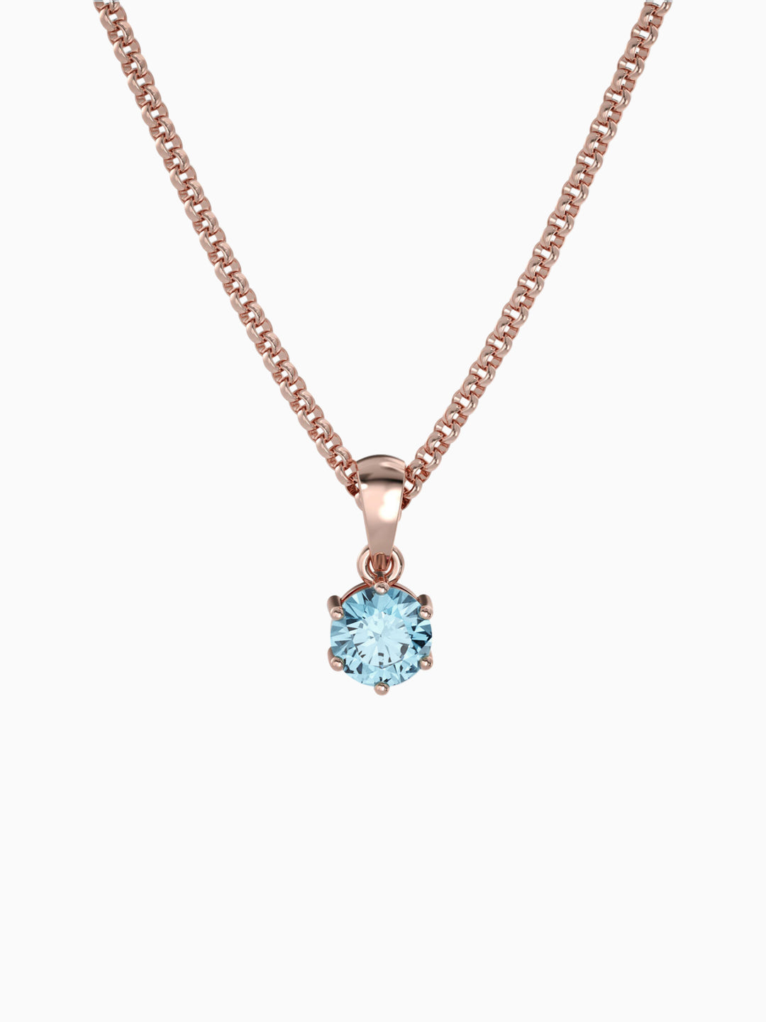 Bianca Necklace (Sky Blue Topaz) - Rose Gold Plated