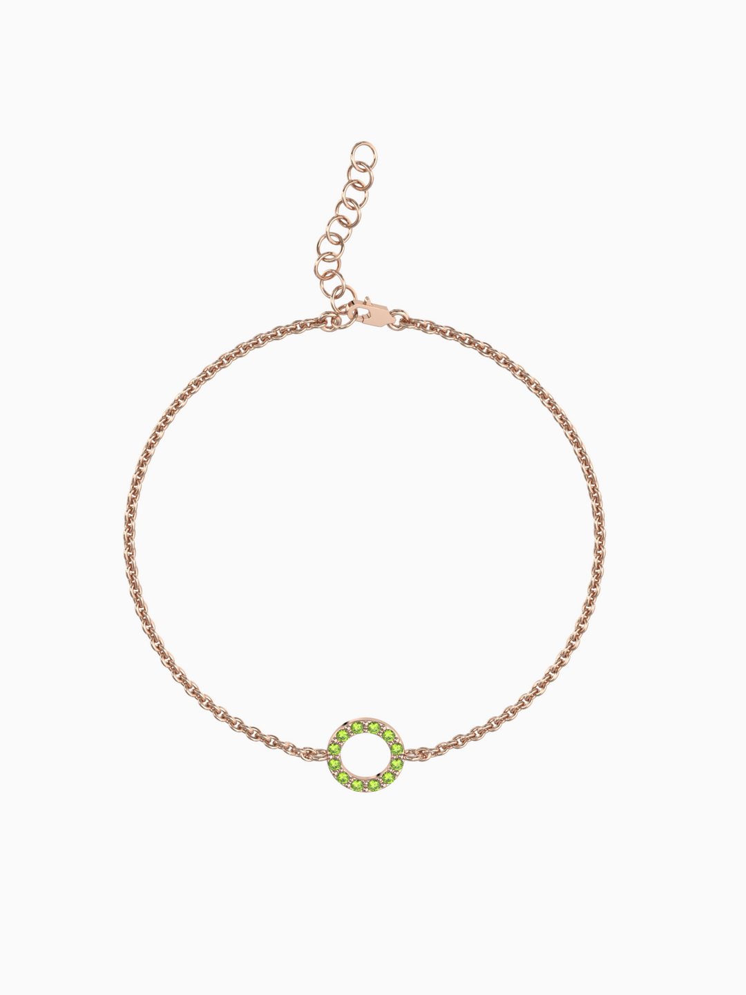 Fiona Bracelet (Peridot) - Rose Gold Plated