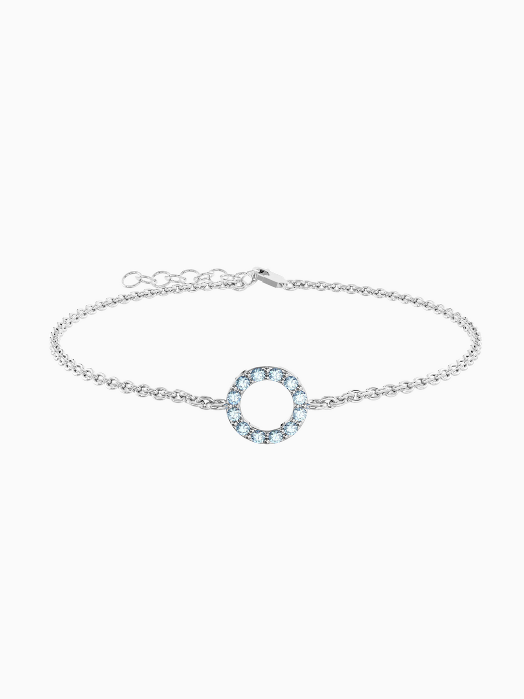 Fiona Bracelet (Sky Blue Topaz) - Rhodium Plated