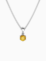 Load image into Gallery viewer, Bianca Necklace (Citrine) - Rhodium Plated
