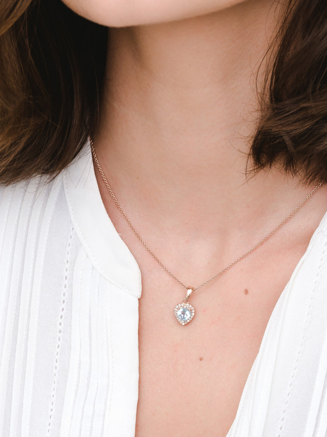 Leanne Necklace (Sky Blue Topaz) - Rose Gold Plated