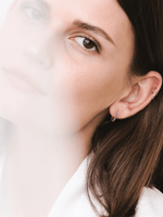Load image into Gallery viewer, Wilma Earrings (Blue Sapphire) - Rhodium Plated
