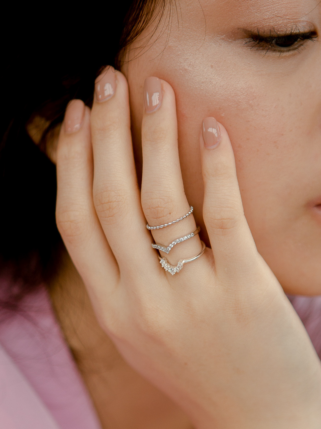 Yiru Ring (Zirconia) - Rhodium Plated