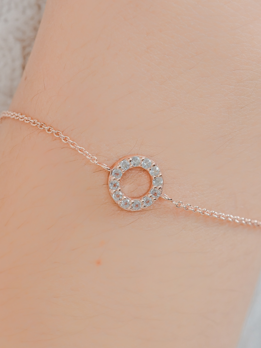 Fiona Bracelet (Sky Blue Topaz) - Rose Gold Plated