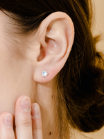 Load image into Gallery viewer, Lynn Earring (Moonstone) - Rhodium Plated
