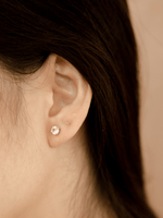 Load image into Gallery viewer, Lynn Earring (Rose Quartz) - Rhodium Plated
