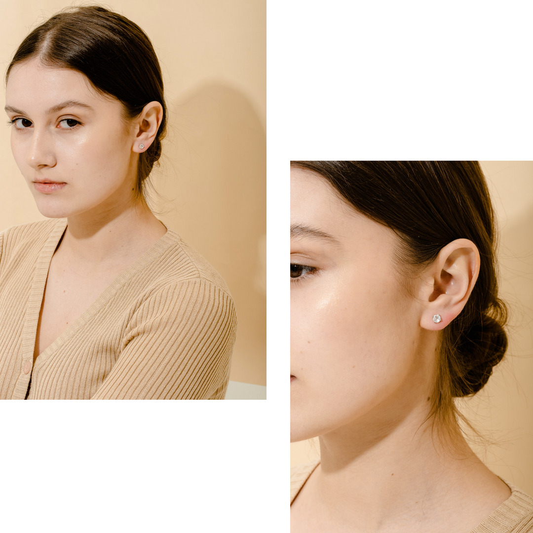 Lynn Earring (Moonstone) - Rhodium Plated