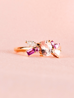 Load image into Gallery viewer, Sera Ring - Morganite &amp; Moissanite - 18K Rose Gold
