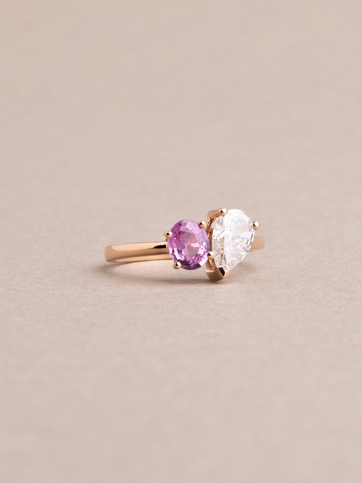 Jennie ring   pink sapphire & lab diamond   18k rose gold