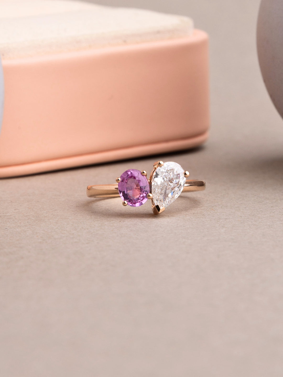 Jennie Ring - Pink Sapphire & Lab Diamond - 18K Rose Gold