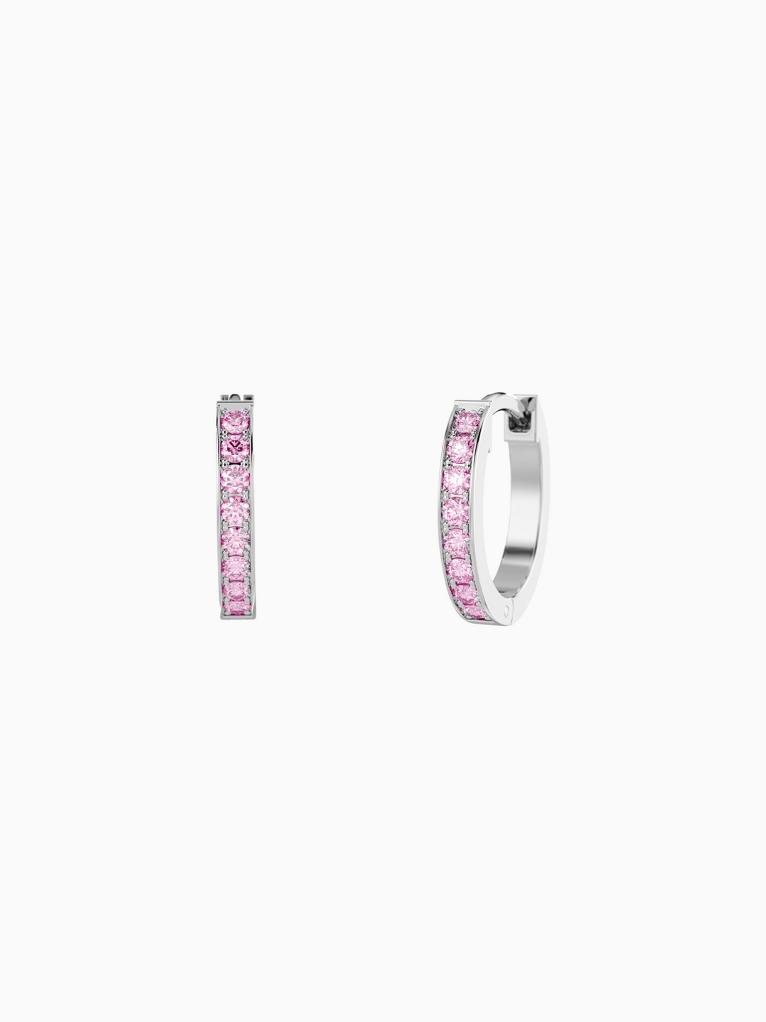 Winnie Earrings (Pink Sapphire) - Rhodium Plated