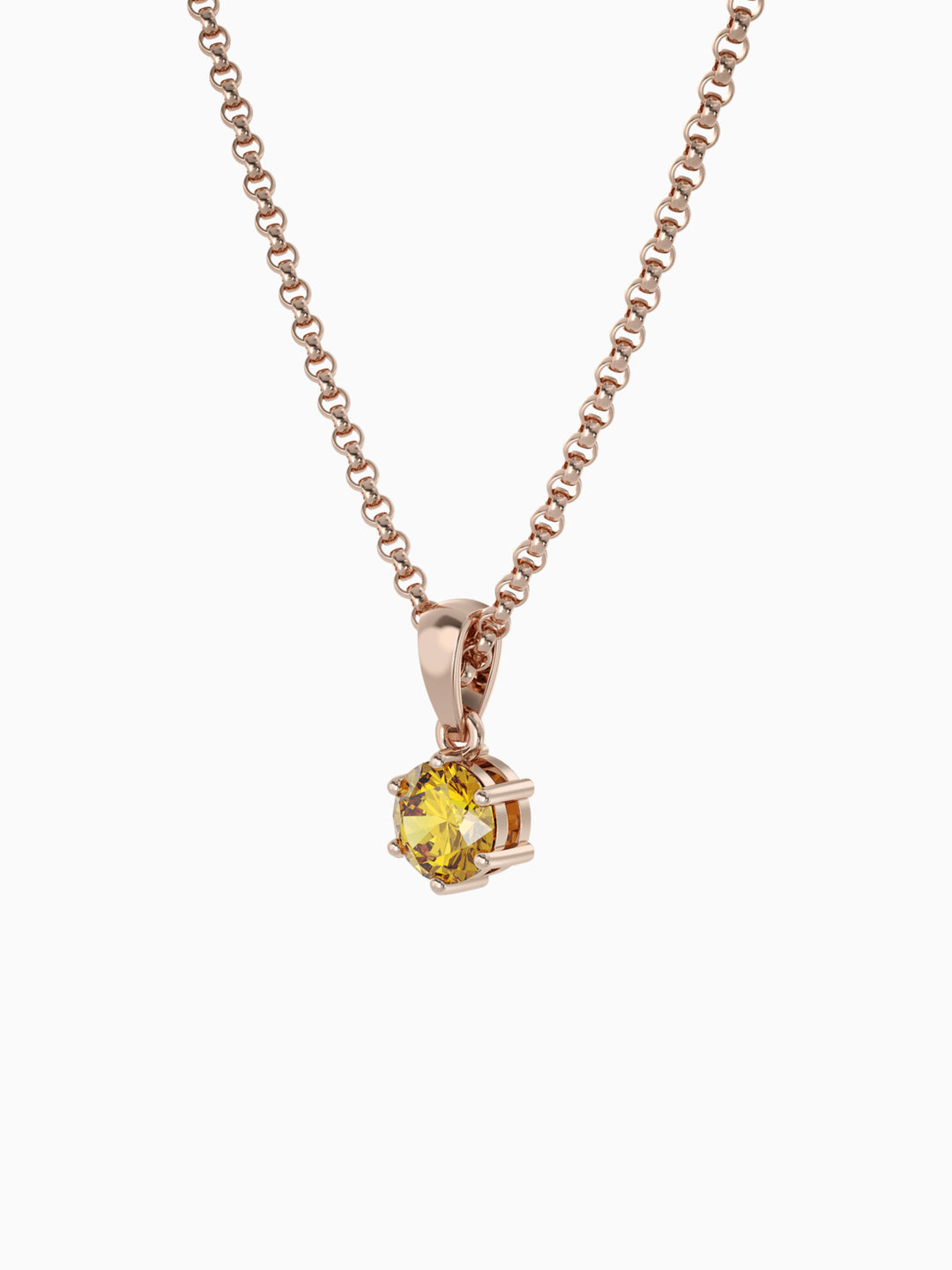 Bianca Necklace (Citrine) - Rose Gold Plated
