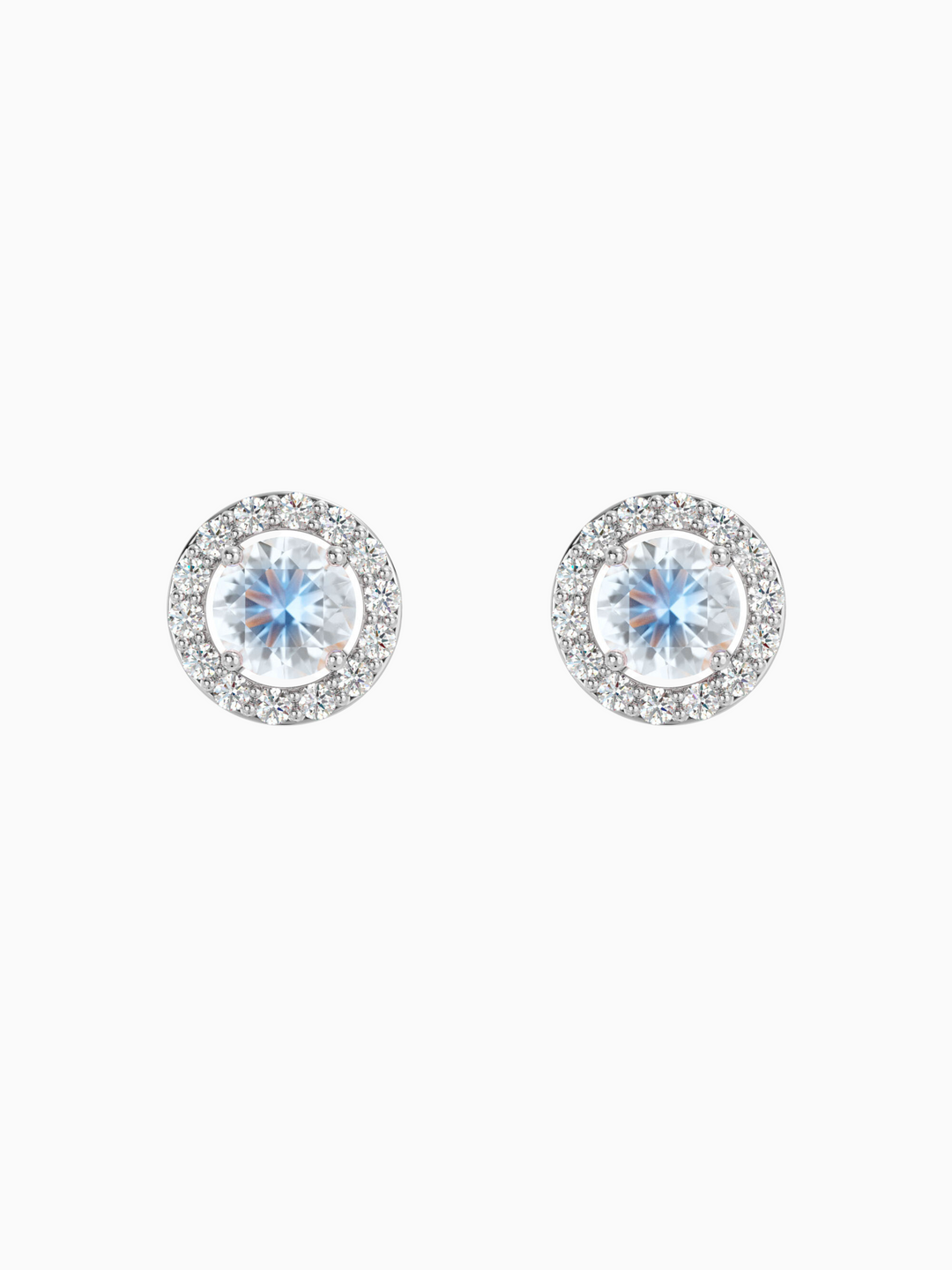 Lydia Earring (Moonstone) - Rhodium Plated