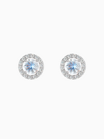 Load image into Gallery viewer, Lydia Earring (Moonstone) - Rhodium Plated

