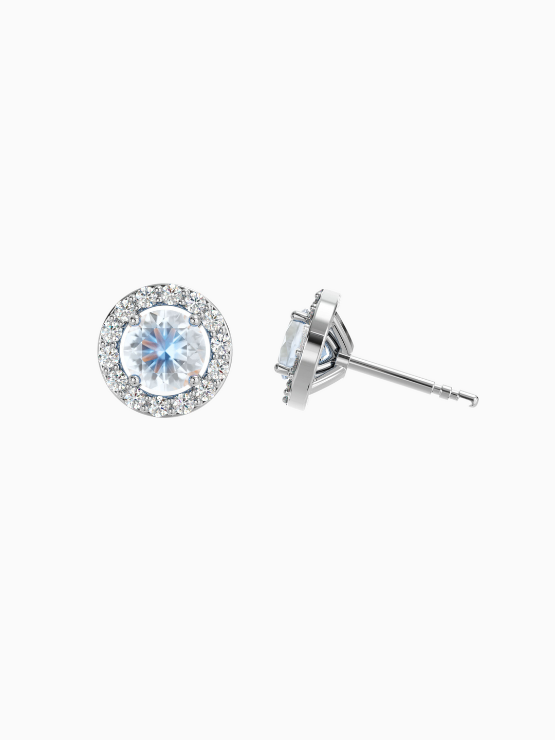 Lydia Earring (Moonstone) - Rhodium Plated