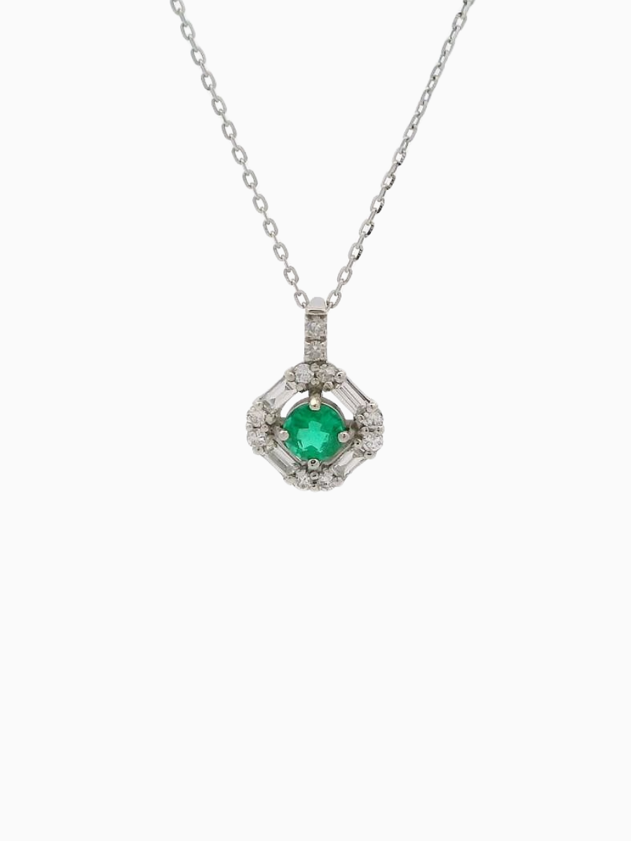 Emerald Princess Platinum Necklace