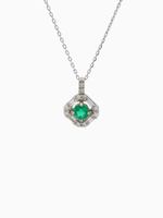 Load image into Gallery viewer, Emerald Princess Platinum Necklace
