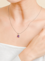 Load image into Gallery viewer, Felicia Necklace (Amethyst) - Rhodium Plated
