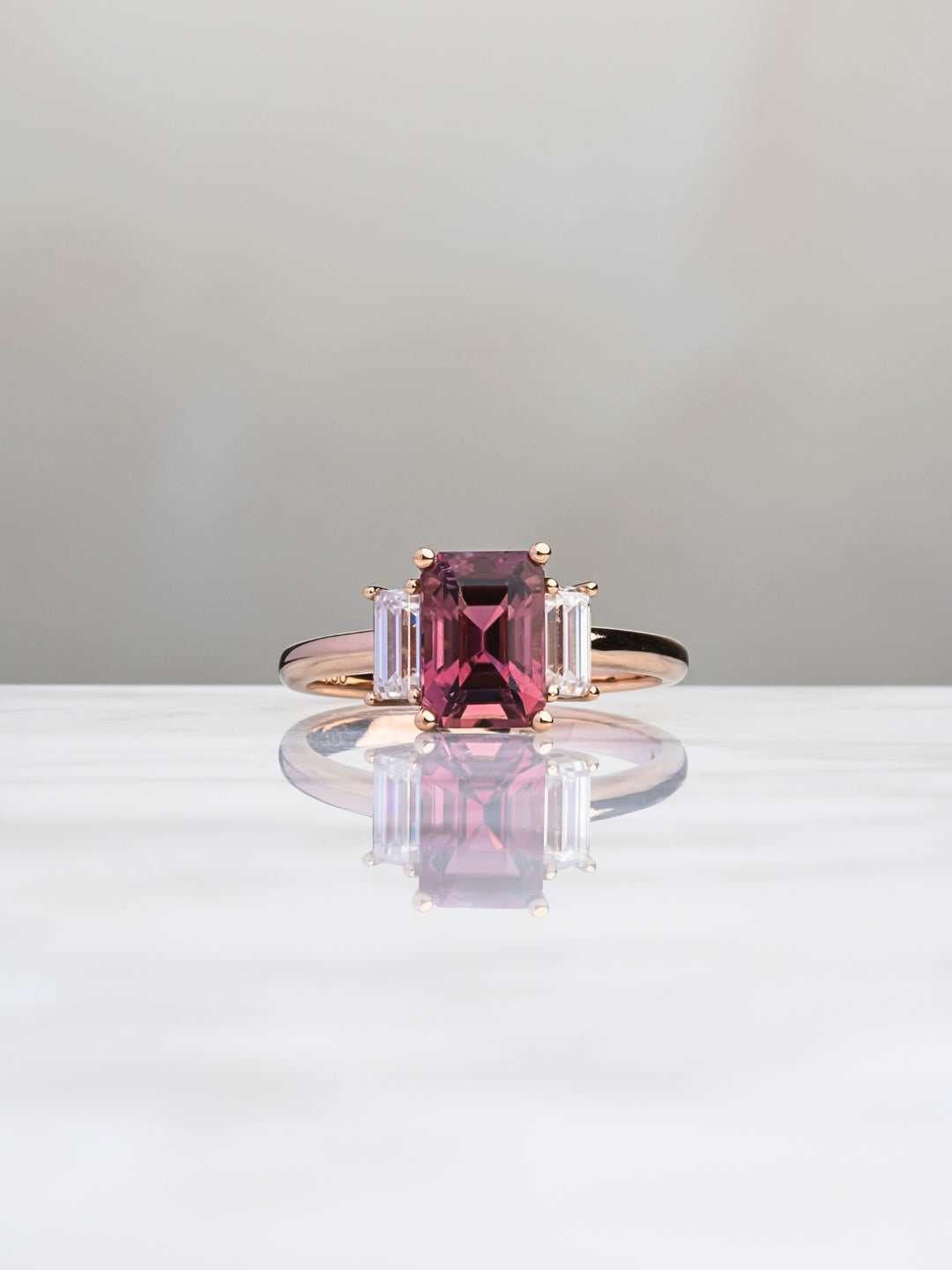 Ana Ring - Tourmaline & Moissanites - 18K Rose Gold