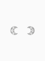 Load image into Gallery viewer, Lune Earrings (Diamond) - 18K White Gold
