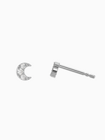 Load image into Gallery viewer, Lune Earrings (Diamond) - 18K White Gold
