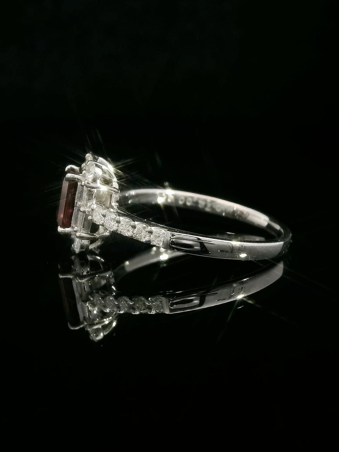 Ruby Halo Ring - Platinum