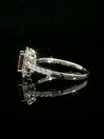 Load image into Gallery viewer, Ruby Halo Ring - Platinum
