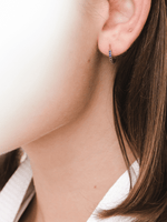 Load image into Gallery viewer, Wilma Earrings (Blue Sapphire) - Rose Gold Plated
