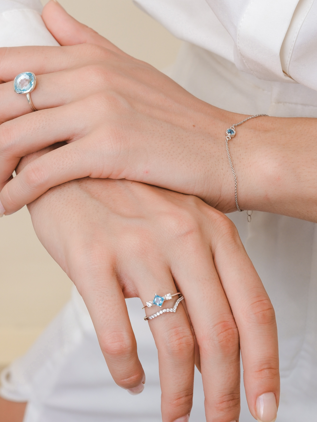 Yiru Ring (Zirconia) - Rhodium Plated