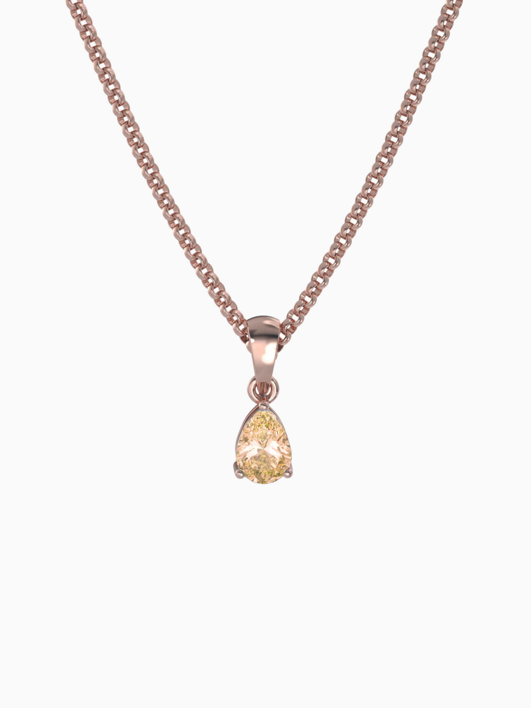 Laura Necklace (Citrine) - Rose Gold Plated