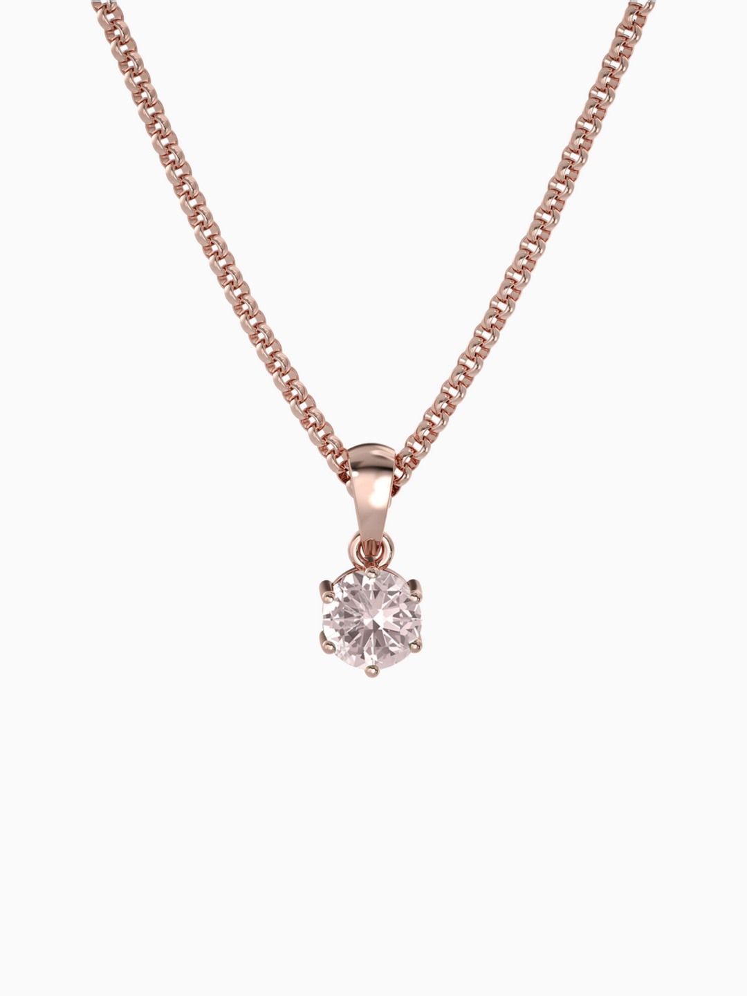 Bianca Necklace (Rose Quartz) - Rose Gold Plated