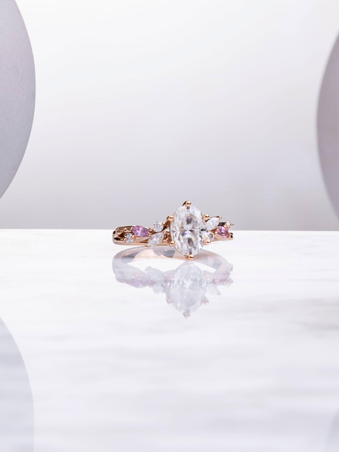 Jovyn Ring-Sapphires and Moissanites-18K Rose Gold