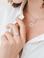 Load image into Gallery viewer, Lydia Ring (Aquamarine) - Rhodium Plated
