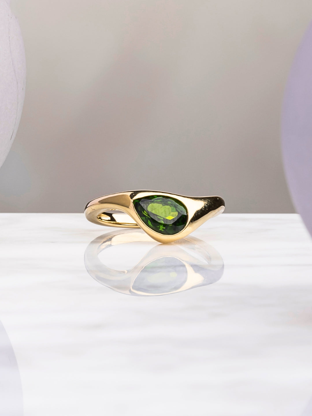 Rachel Ring - Chrome Diopside - 18k Yellow Gold