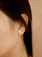 Load image into Gallery viewer, Lydia Earring (Moonstone) - Rhodium Plated
