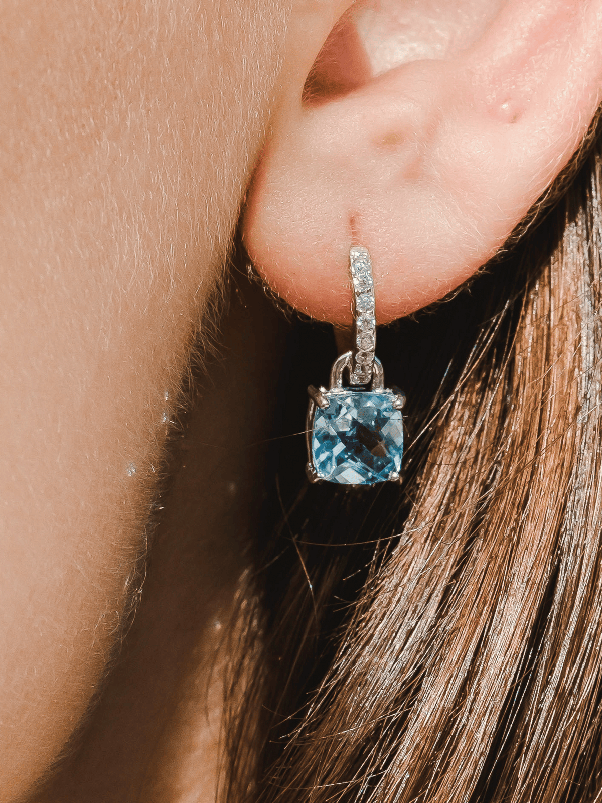 Wylie earrings (sky blue topaz)   rhodium plated