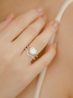 Load image into Gallery viewer, Leanne Ring (Moonstone) - Rhodium Plated
