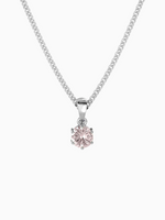 Load image into Gallery viewer, Bianca Necklace (Rose Quartz) - Rhodium Plated
