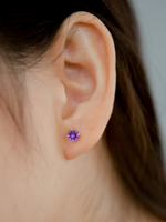 Load image into Gallery viewer, Lynn Earring (Amethyst) - Rose Gold Plated
