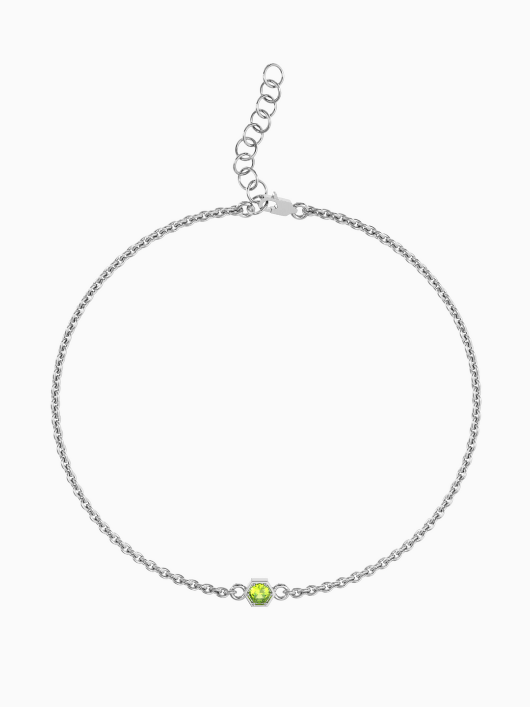 Fleur Bracelet (Peridot) - Rhodium Plated