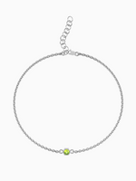 Load image into Gallery viewer, Fleur Bracelet (Peridot) - Rhodium Plated
