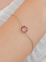 Load image into Gallery viewer, Fiona Bracelet (Garnet) - Rhodium Plated
